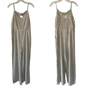 SKIES ARE BLUE White + Black Striped Sleeveless Smocked Back Jumpsuit NWT Small